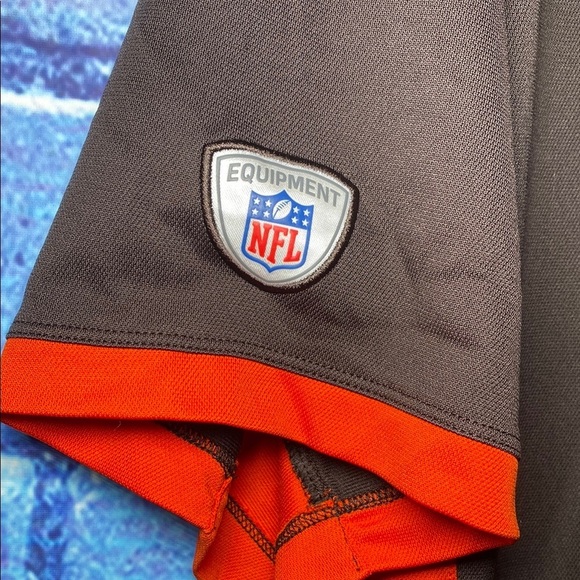Nike NFL Cleveland Browns Polo Shirt Men’s XXL Dri-Fit Brown Orange Embroidered - Picture 5 of 7